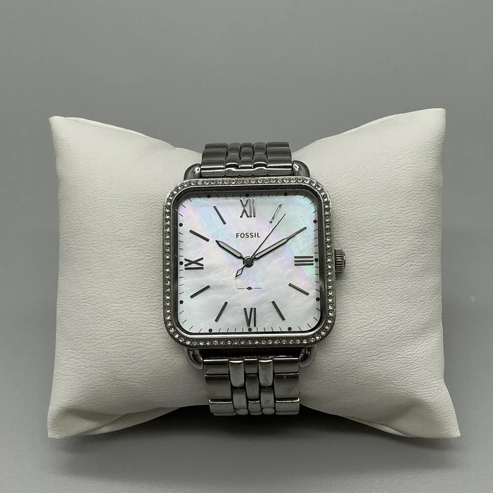 Fossil Micah ES4268 Women Watch 32mm MOP Stainless Crystals New Battery 6